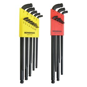 Bondhus Stubby Metric/SAE MaxTorqueâ„¢ Double Ball End HEX Long L-Keys Double Set (22 Piece)