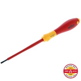 Wiha Insulated SoftFinish Slotted Screwdriver 3mm (1/8â€³) x 100mm
