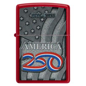 Zippo Windproof Lighter America250â„¢ Color Image - Candy Apple Red