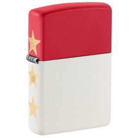 Zippo Windproof Lighter America250â„¢ Base Model Laser Engrave - Red/White Matte w/ Blue Insert