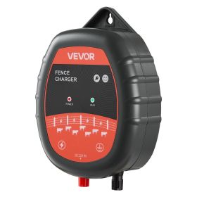 Electric Fence Charger, 10kV 1J, AC DC Electric Fence Energizer with LED Indicator, 1.86 Miles Range, Powerful Plug-in Fences Charger