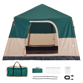 Camping Tent, 6 Person Inflatable Cabin Tent with Rechargeable Pump, TPU Air Tube & 4 Large Mesh Windows