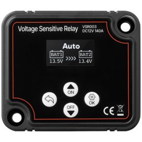 Dual Battery Isolator, 12V 140 Amp, Manual and Automatic VSR Voltage Sensitive Relay with LCD Screen