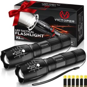 PowerBeam – 2-Pack LED Tactical Flashlights, Zoomable & Waterproof