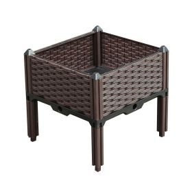 SOGA 15.7in Raised Planter Box – Outdoor Plastic Garden Bed with Legs for Vegetables, Herbs, and Flowers
