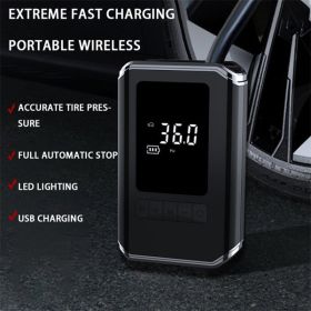 Mini Tire Inflator Tire Car Air Compressor LED Digital Display Air Compressor LED Lighting Can Be Used As A Power Bank: Use A 4000mAh Wireless Ti