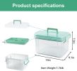 15qt Clear Medicine Organizer Storage Box with Handle, Plastic Empty First Aid Box with Tray, Multipurpose Medical Storage Container