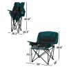 Padded Camping Chair for Adults, Portable Folding Camping Chair with Side Pockets, Cup Holders, Carry Bag, Black