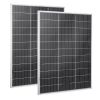 2PCS 100W Bifacial Solar Panels, 23% High-Efficiency N-Type Monocrystalline PV Module with MC4 Output & Aluminum Frame