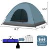 3–4 Person Lightweight Camping Dome Tent – UV-Resistant with Waterproof Oxford Floor & Carry Bag, Blue