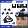 Rechargeabl LED Headlight Headlamp Head Torch Flashlight Work Light Camping Lamp