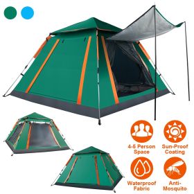 4–5 Person Lightweight Camping Tent – 7' x 7' Portable Family Tent with Carry Bag (Color: Green)