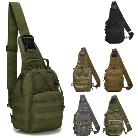 Edc Shoulder Bag - Tactical Chest Sling Bag (5 Liter) (Product Color: Army Green|Black|Jungle Camo|Khaki|Python Black)